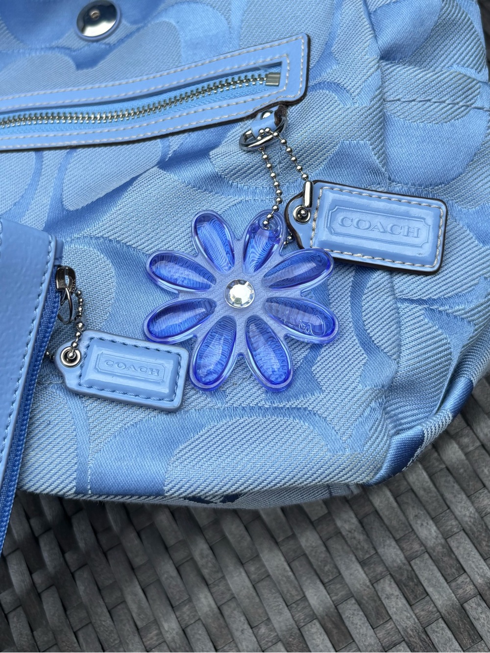 Coach Kyra Daisy Signature C Monogram Backpack Periwinkle With Matching Wristlet - Picture 2 of 15